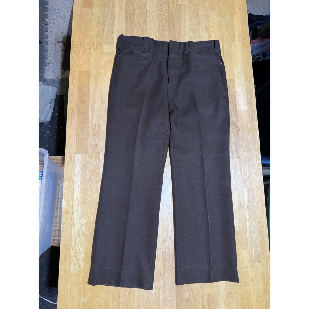 Vintage Circle S Western Pants Mens 36x29 Brown USA Made Cowboy Dress 80s